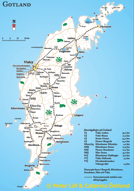 Järnvägskartor – gotländska 1940 – 1953 & moderna – Gotlandståget
