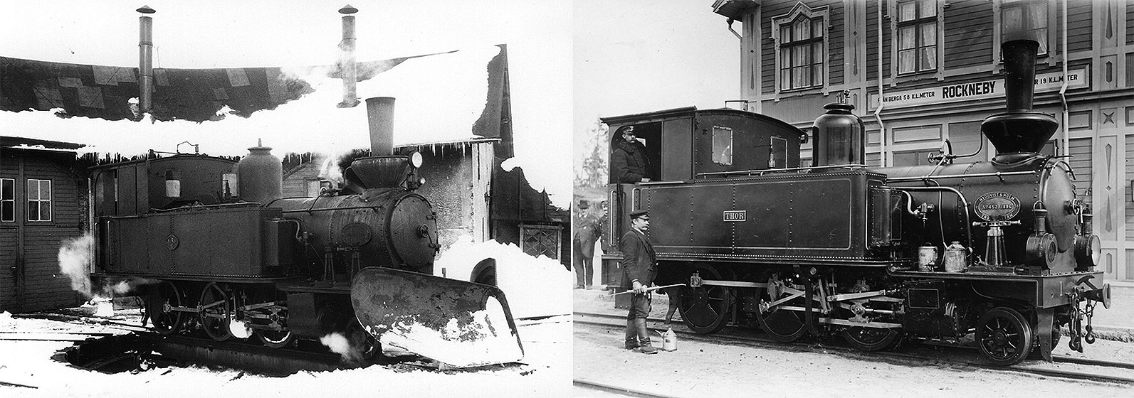 SGJ 1 till vänster foto 25 mars 1947 Martin Lindström. Till höger som KBJ 1 vid Rockneby station - Samlingsportalen